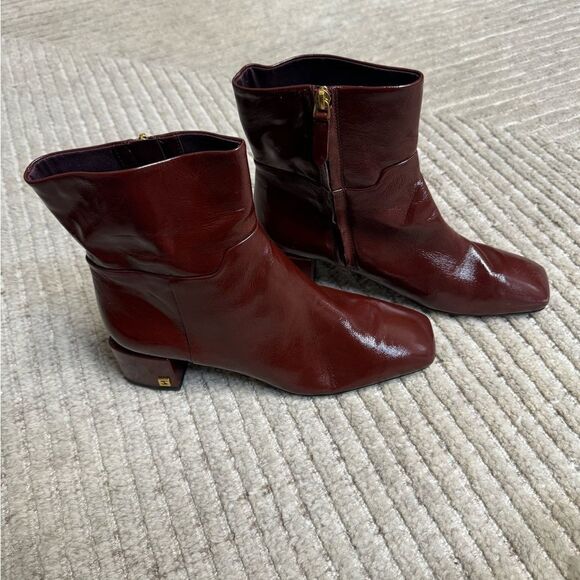 Franco Sarto Flexa Fabiene Leather Bootie Burgundy Size 9 - Picture 5 of 11
